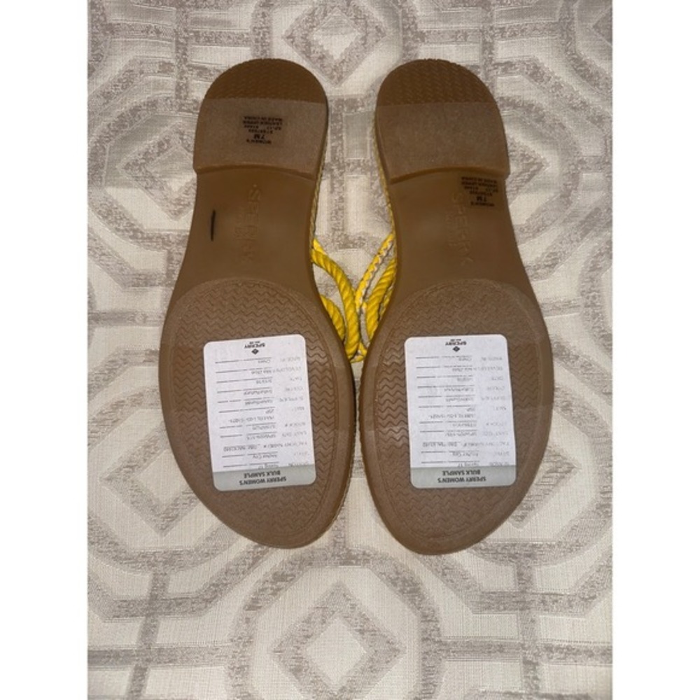 Sperry Top-Sider Womens Anchor City Yellow Rope Espadrille Flip Flop Sandals 7M - Picture 2 of 4